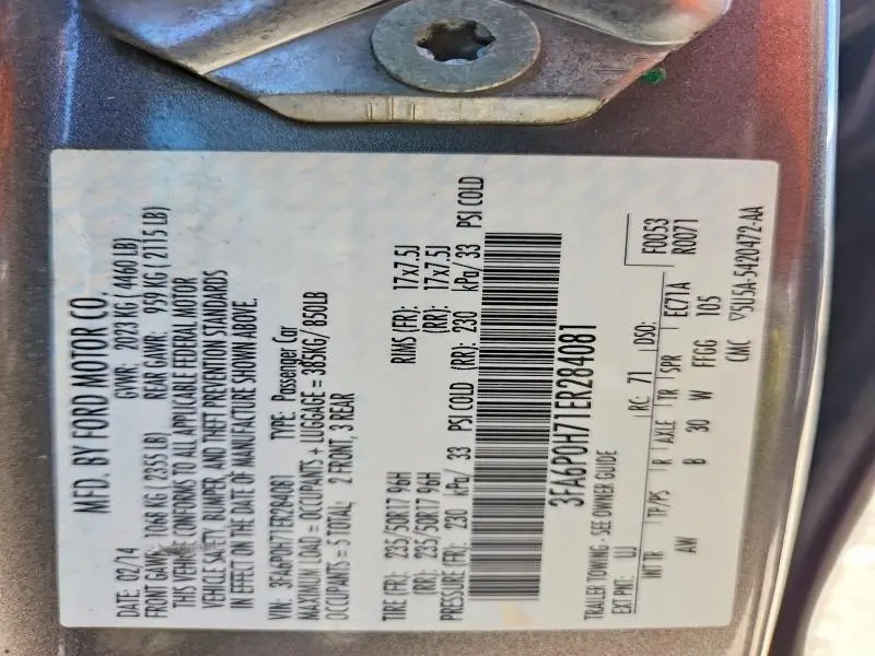 2014 FORD FUSION SE  