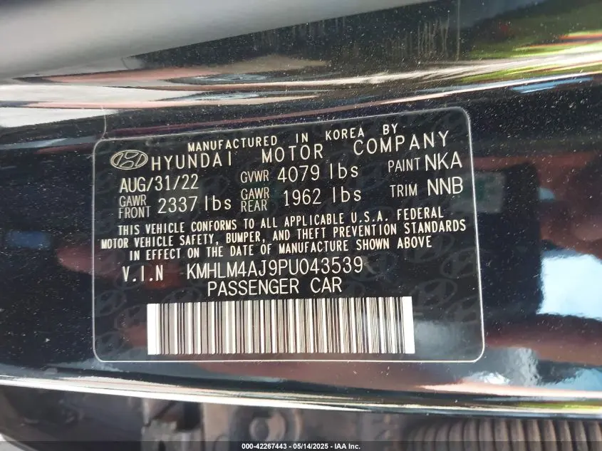2023 HYUNDAI ELANTRA HYBRID BLUE