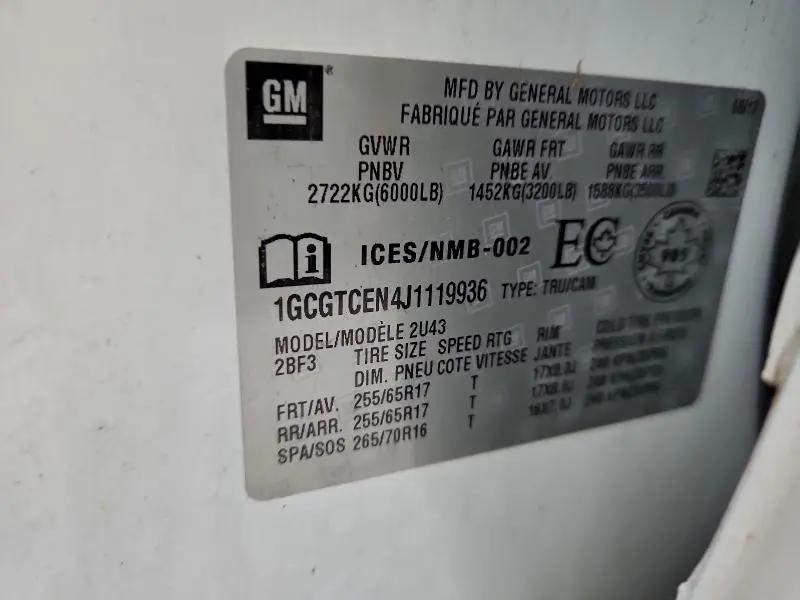 2018 CHEVROLET COLORADO LT  