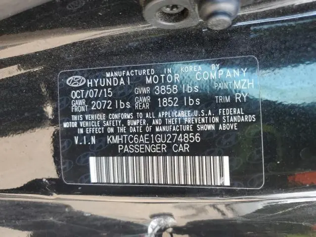 2016 HYUNDAI VELOSTER TURBO  