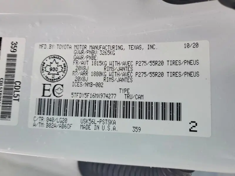 2021 TOYOTA TUNDRA CREWMAX SR5  