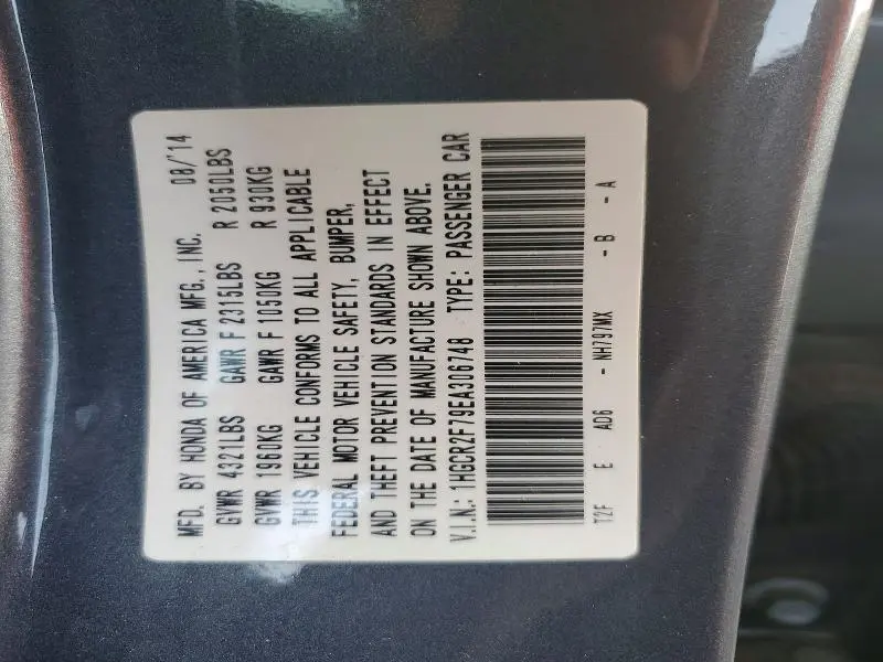 2014 HONDA ACCORD EX  