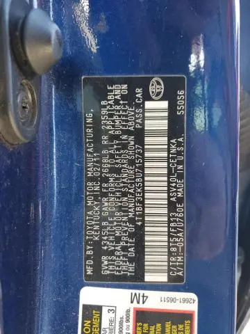2011 TOYOTA CAMRY BASE  