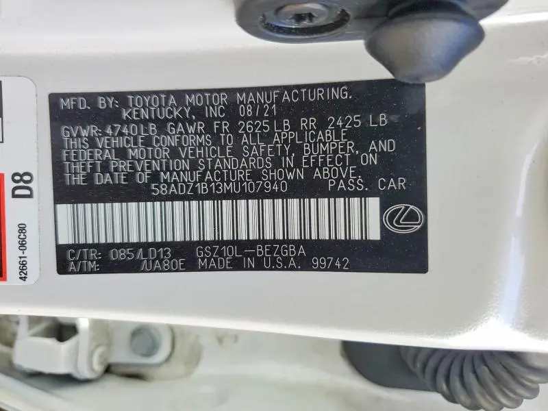 2021 LEXUS ES 350 BASE  