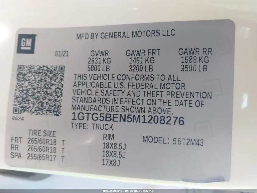 2021 GMC CANYON 2WD  SHORT BOX ELEVATION STANDARD