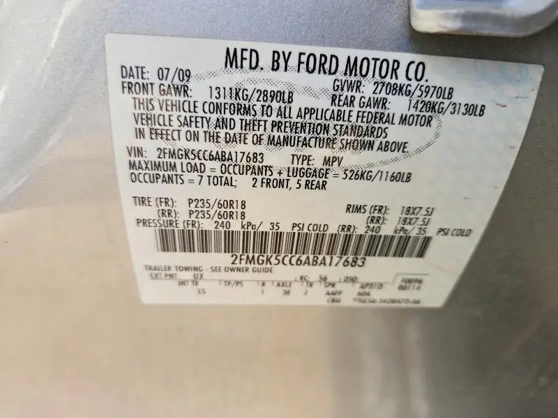 2010 FORD FLEX SEL  