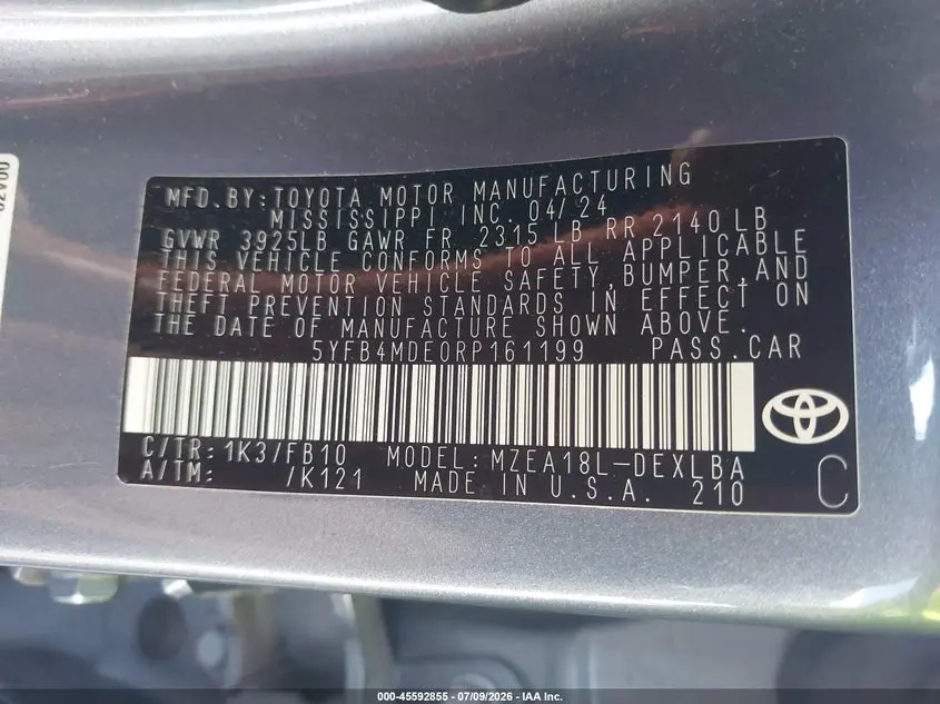 2024 TOYOTA COROLLA LE