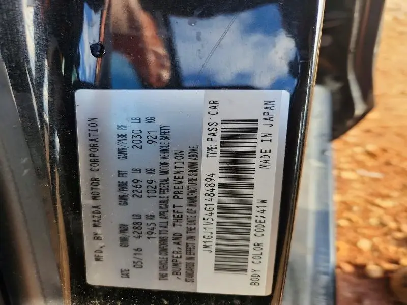 2016 MAZDA 6 TOURING  