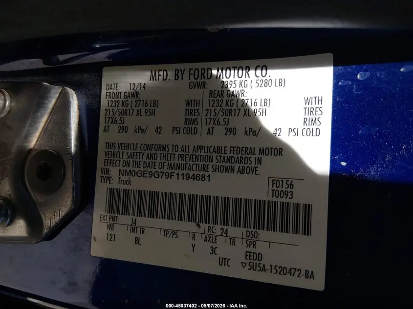 2015 FORD TRANSIT CONNECT TITANIUM