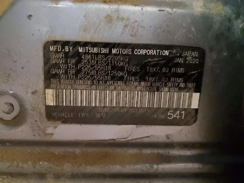 2020 MITSUBISHI OUTLANDER SE  