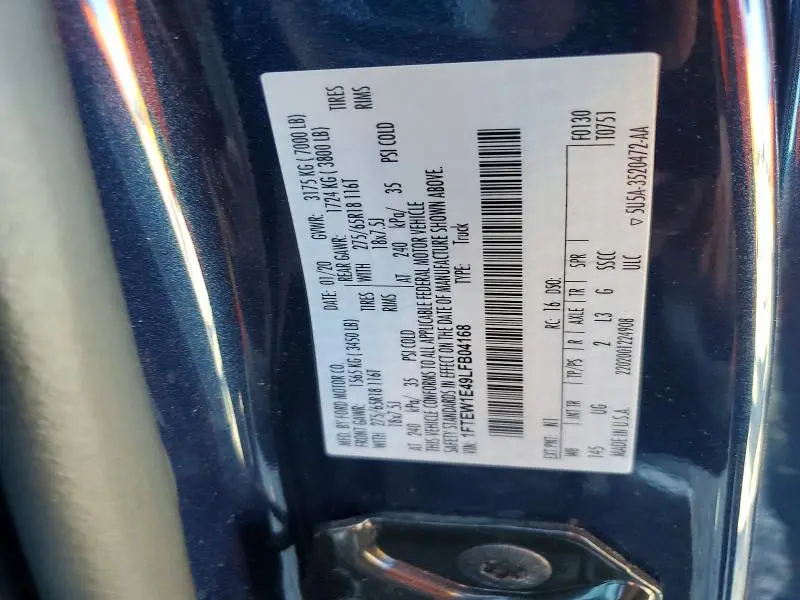 2020 FORD F150 SUPERCREW  