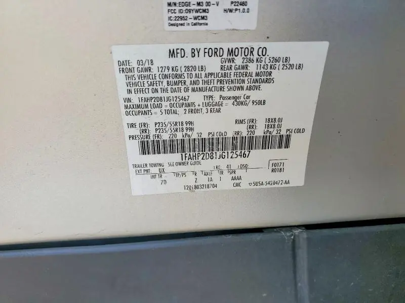 2018 FORD TAURUS SE  