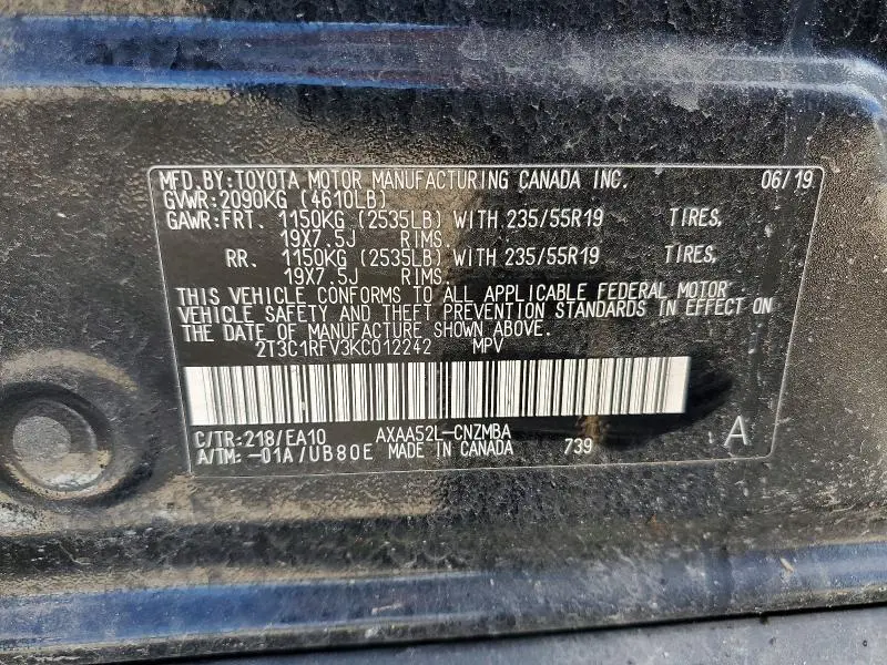 2019 TOYOTA RAV4 XLE PREMIUM  