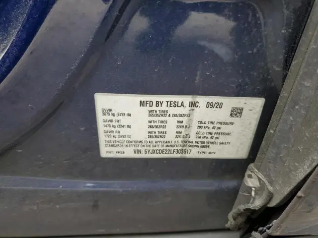 2020 TESLA MODEL X   