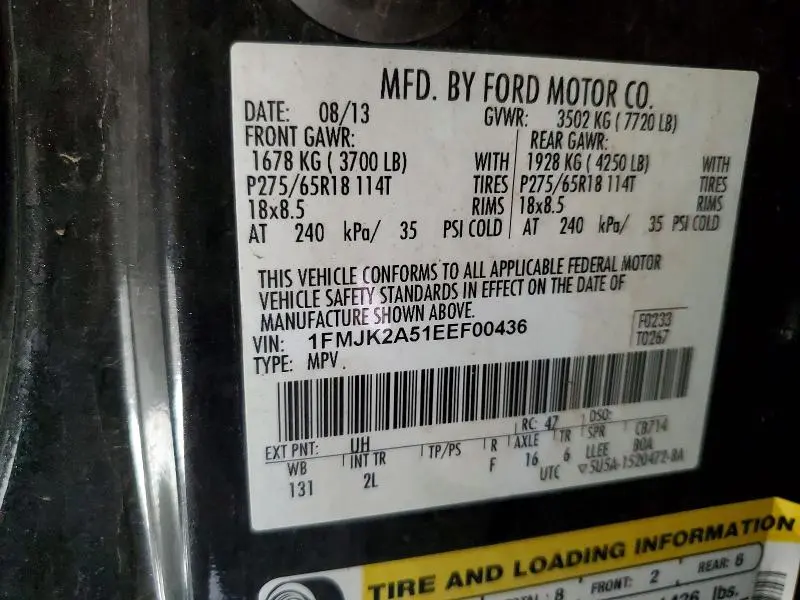 2014 FORD EXPEDITION EL LIMITED  