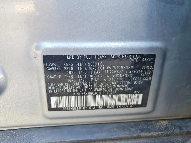 2013 SUBARU OUTBACK 2.5I  