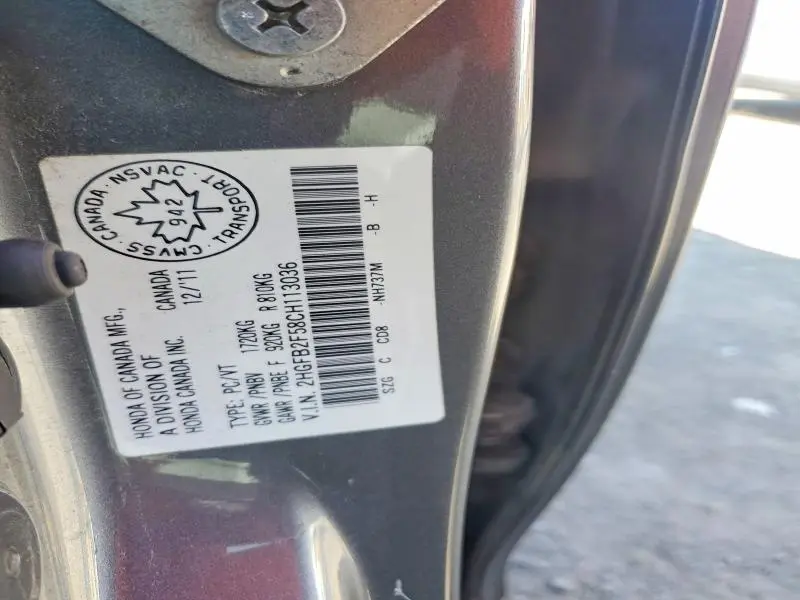 2012 HONDA CIVIC LX  