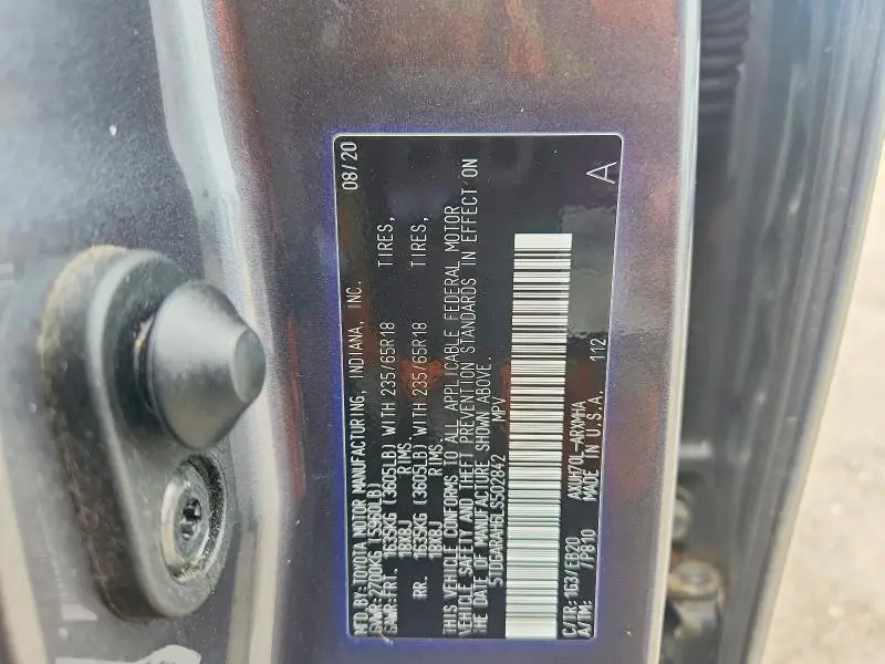 2020 TOYOTA HIGHLANDER HYBRID XLE  