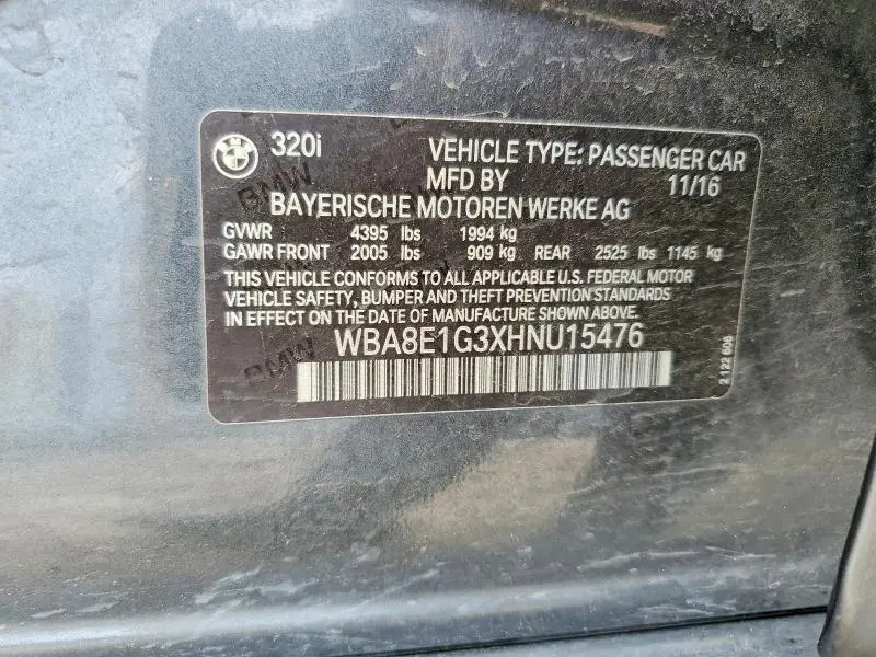 2017 BMW 320 I  