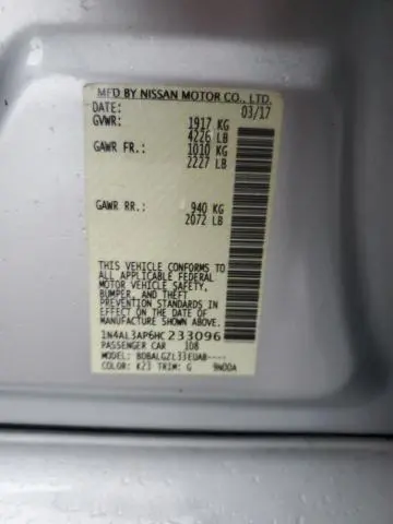 2017 NISSAN ALTIMA 2.5  