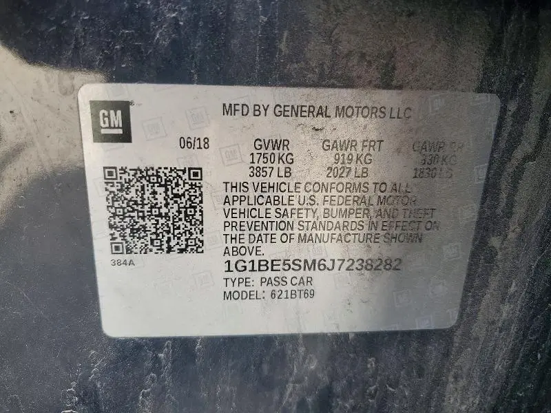 2018 CHEVROLET CRUZE LT  