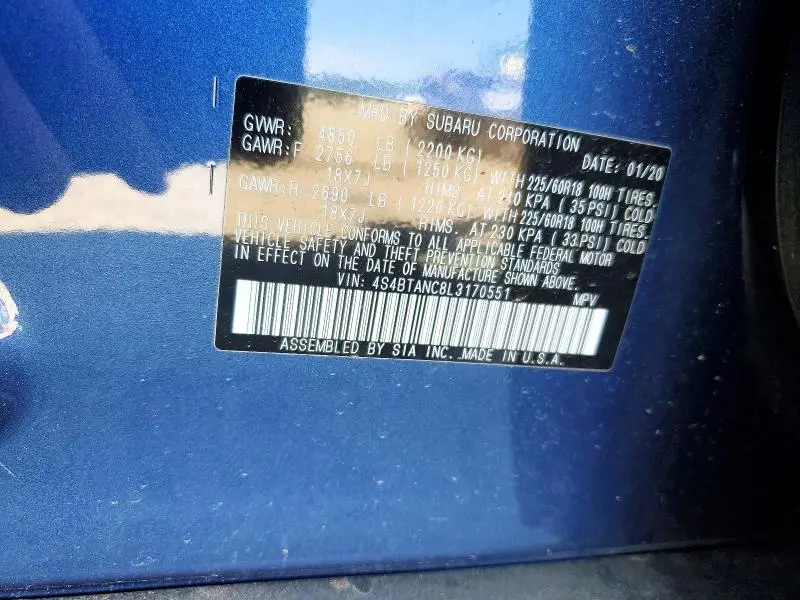 2020 SUBARU OUTBACK LIMITED  