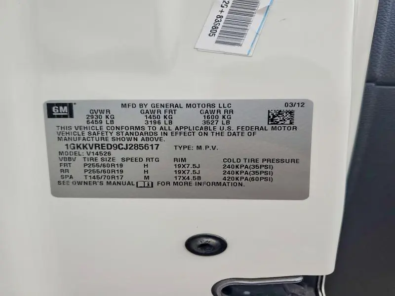 2012 GMC ACADIA SLT-1  