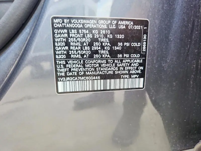 2021 VOLKSWAGEN ATLAS SE  