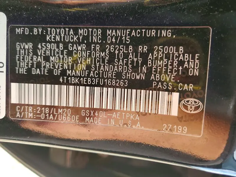 2015 TOYOTA AVALON   