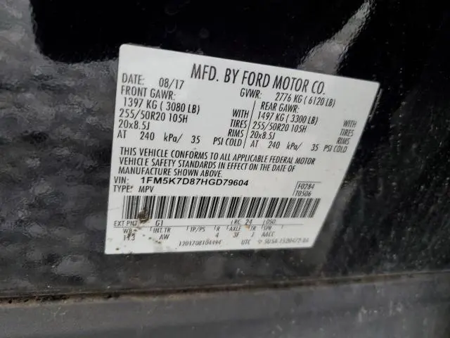 2017 FORD EXPLORER XLT  