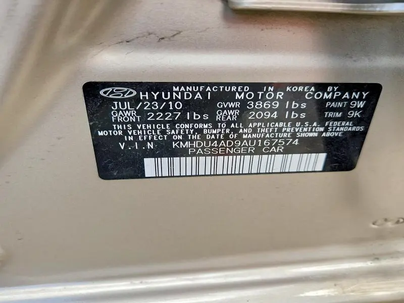 2010 HYUNDAI ELANTRA   