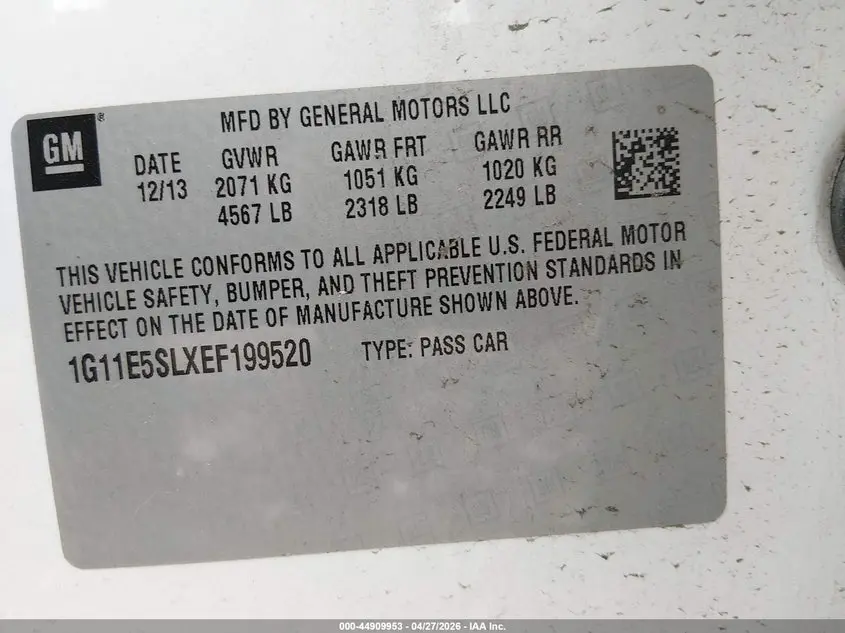 2014 CHEVROLET MALIBU 2LT