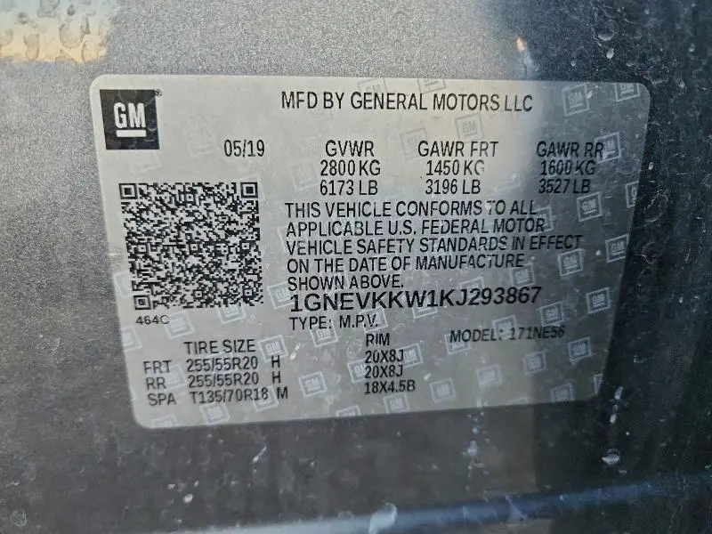 2019 CHEVROLET TRAVERSE PREMIER  