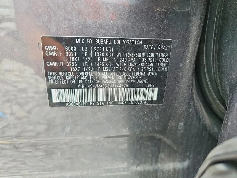 2021 SUBARU ASCENT PREMIUM  