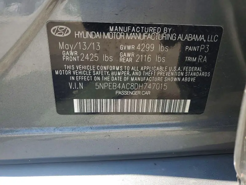 2013 HYUNDAI SONATA GLS  
