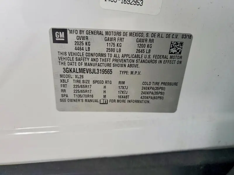 2018 GMC TERRAIN SLE  