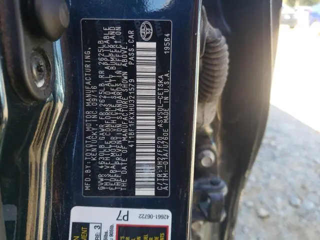 2017 TOYOTA CAMRY LE  