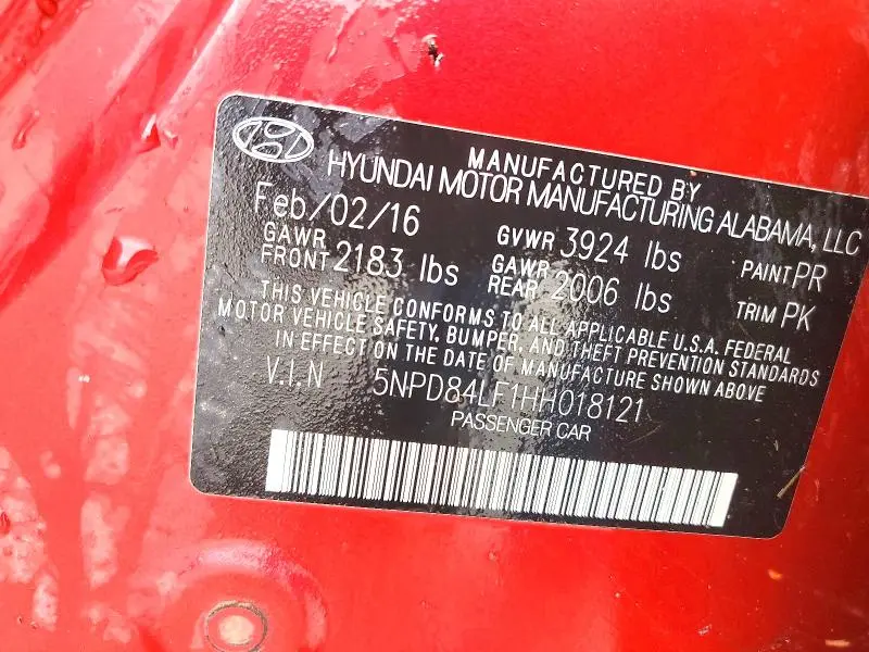 2017 HYUNDAI ELANTRA LIMITED  