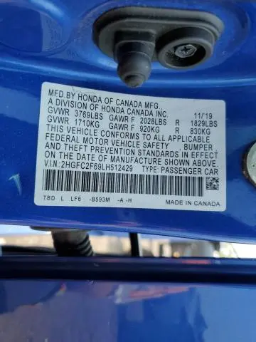 2020 HONDA CIVIC LX  