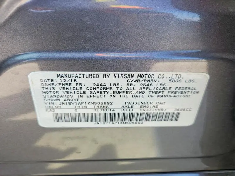 2019 INFINITI Q70 3.7 LUXE  