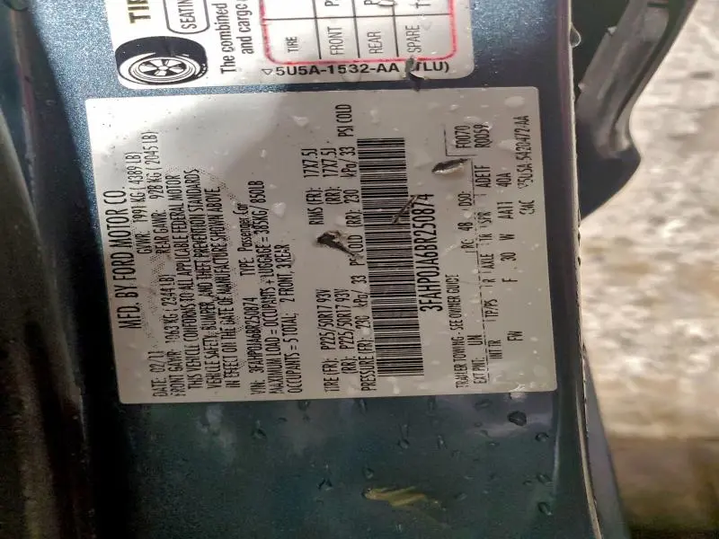 2011 FORD FUSION SEL  