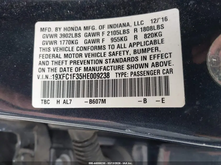 2017 HONDA CIVIC EX-T