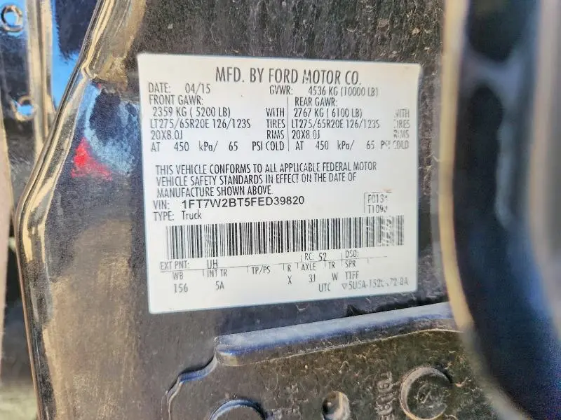 2015 FORD F250 SUPER DUTY  