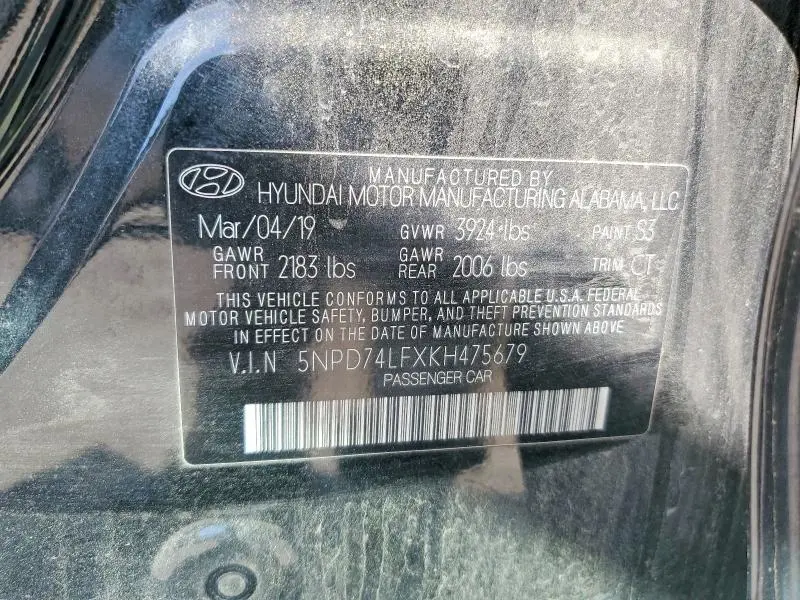 2019 HYUNDAI ELANTRA SE  