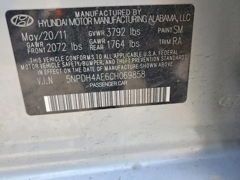 2012 HYUNDAI ELANTRA GLS  