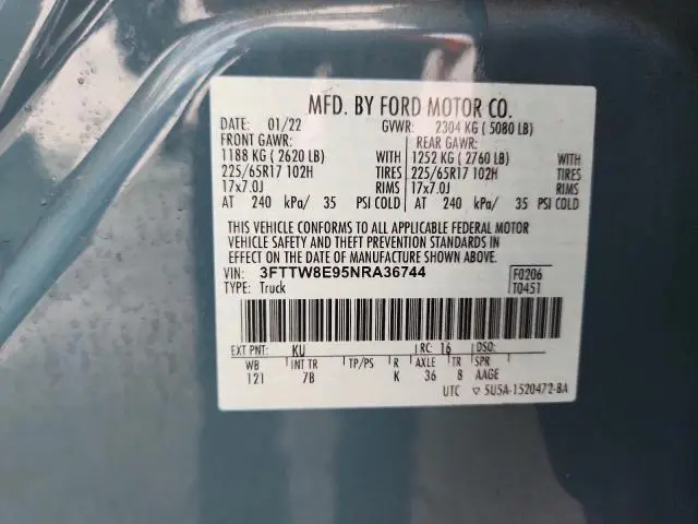 2022 FORD MAVERICK XL  