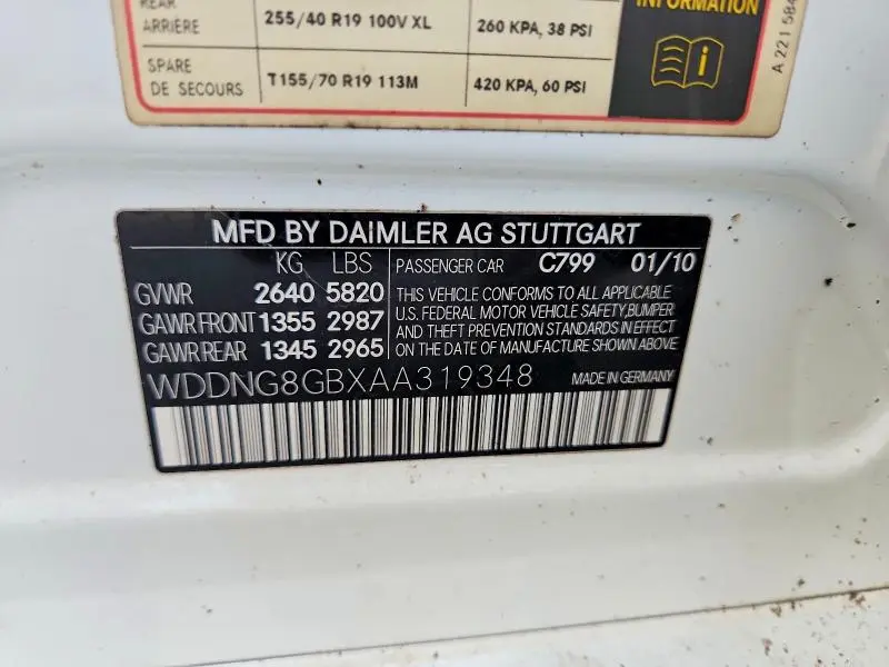 2010 MERCEDES-BENZ S 550 4MATIC  