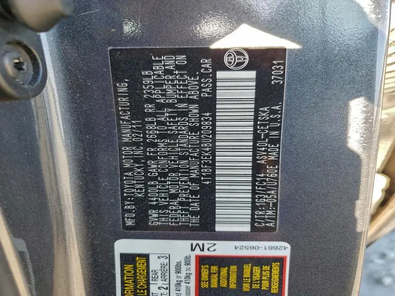 2011 TOYOTA CAMRY BASE  