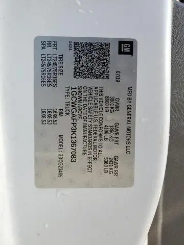 2019 CHEVROLET EXPRESS G2500   