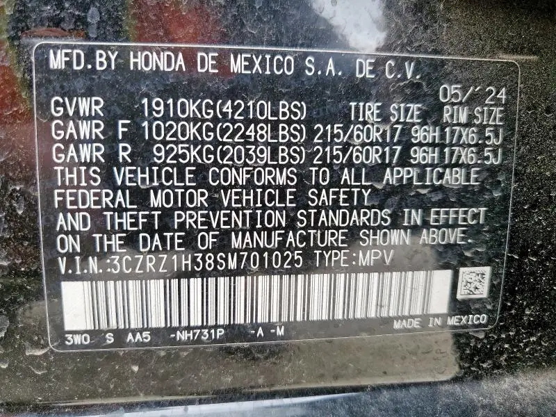 2025 HONDA HR-V LX  
